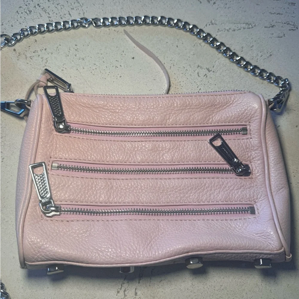 Rebecca Minkoff Pink Leather Crossbody Chain Bag